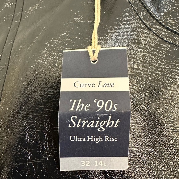 Abercrombie & Fitch Curve Love Vegan Leather 90s Straight Pant NWT - Picture 4 of 7